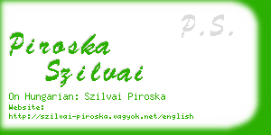 piroska szilvai business card